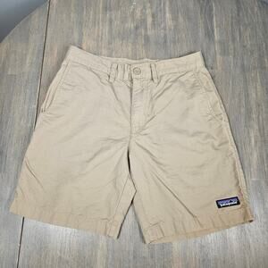 Patagonia Mens 28 Flat Front Organic Cotton Hemp Casual Chino Shorts Khaki Tan